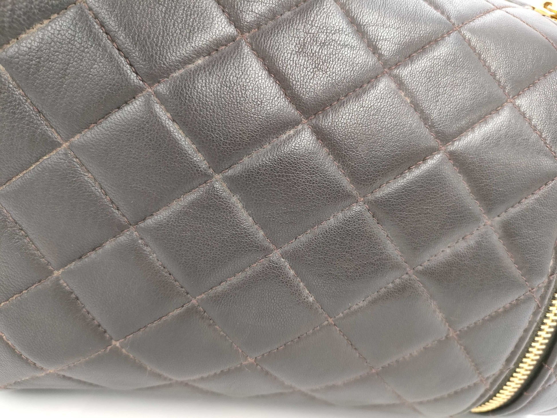 CHANEL Matlasse Chanel Matlasse Vertical Brown Vanity Bag