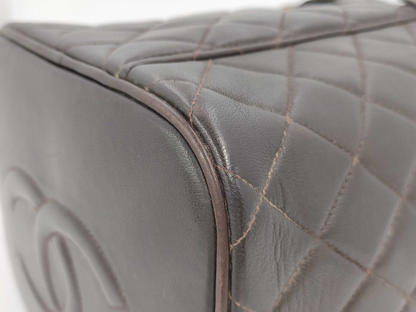 CHANEL Matlasse Chanel Matlasse Vertical Brown Vanity Bag