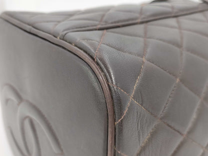 CHANEL Matlasse Chanel Matlasse Vertical Brown Vanity Bag