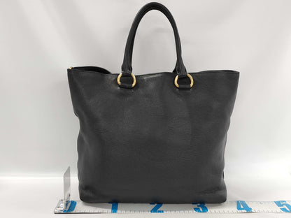 PRADA 2-Way Leather Tote Bag Shoulder Bag Black Tote Bag
