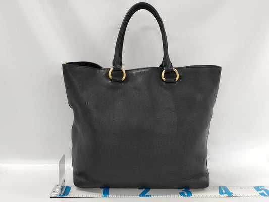 PRADA 2-Way Leather Tote Bag Shoulder Bag Black Tote Bag
