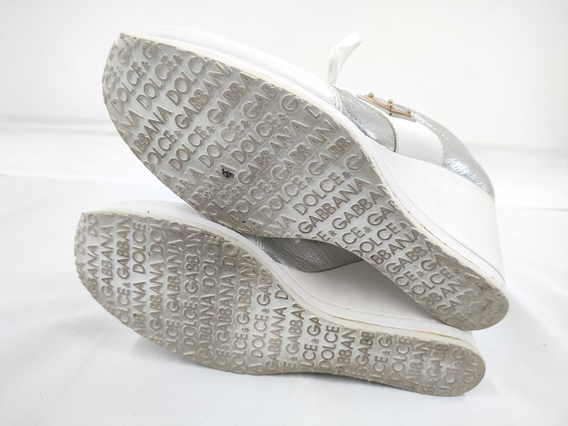 DOLCE & GABBANA Women's Leather Heel Sneakers, Size 24.5cm, Size 39