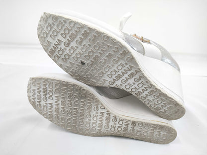 DOLCE & GABBANA Women's Leather Heel Sneakers, Size 24.5cm, Size 39