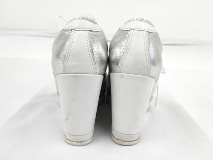 DOLCE & GABBANA Women's Leather Heel Sneakers, Size 24.5cm, Size 39