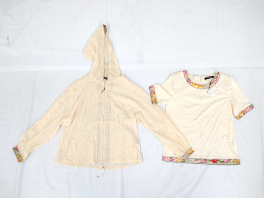 LEONARD LEONARD Zip Hoodie and Cut and Sew Set Tops