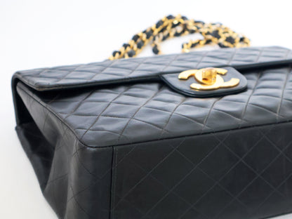 CHANEL Seal Deca Matasse Lambskin W Chain Shoulder Black Shoulder Bag