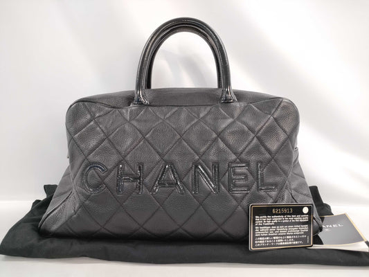 CHANEL X1 Caviar Skin Handbag with Chain, Black