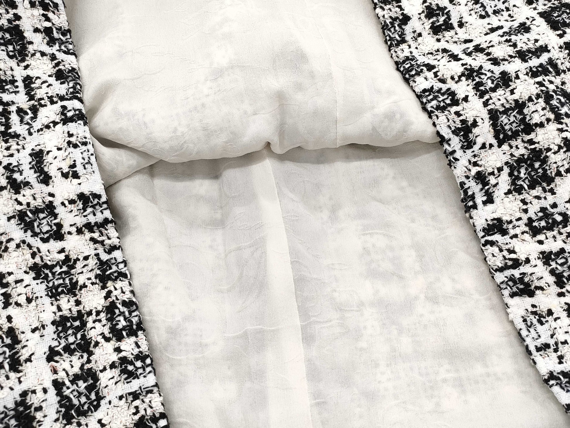 CHANEL CHANEL Dress P49151V35968 Size 34 Mixed Tweed Dress with Crystal Buttons