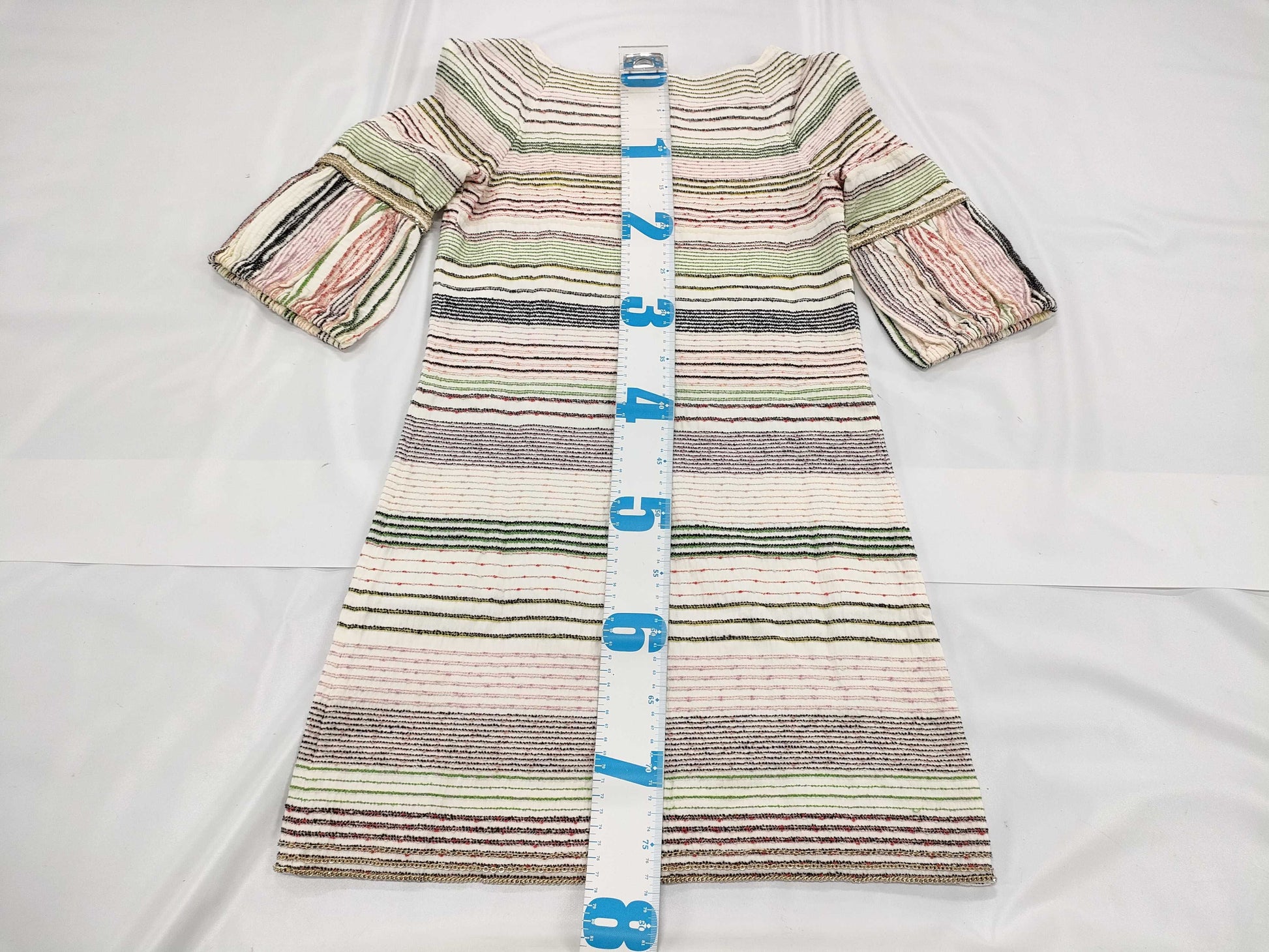 CHANEL CHANEL Dress P31058 07P #34 Multicolor Chain Decorated Balloon Sleeve Dress