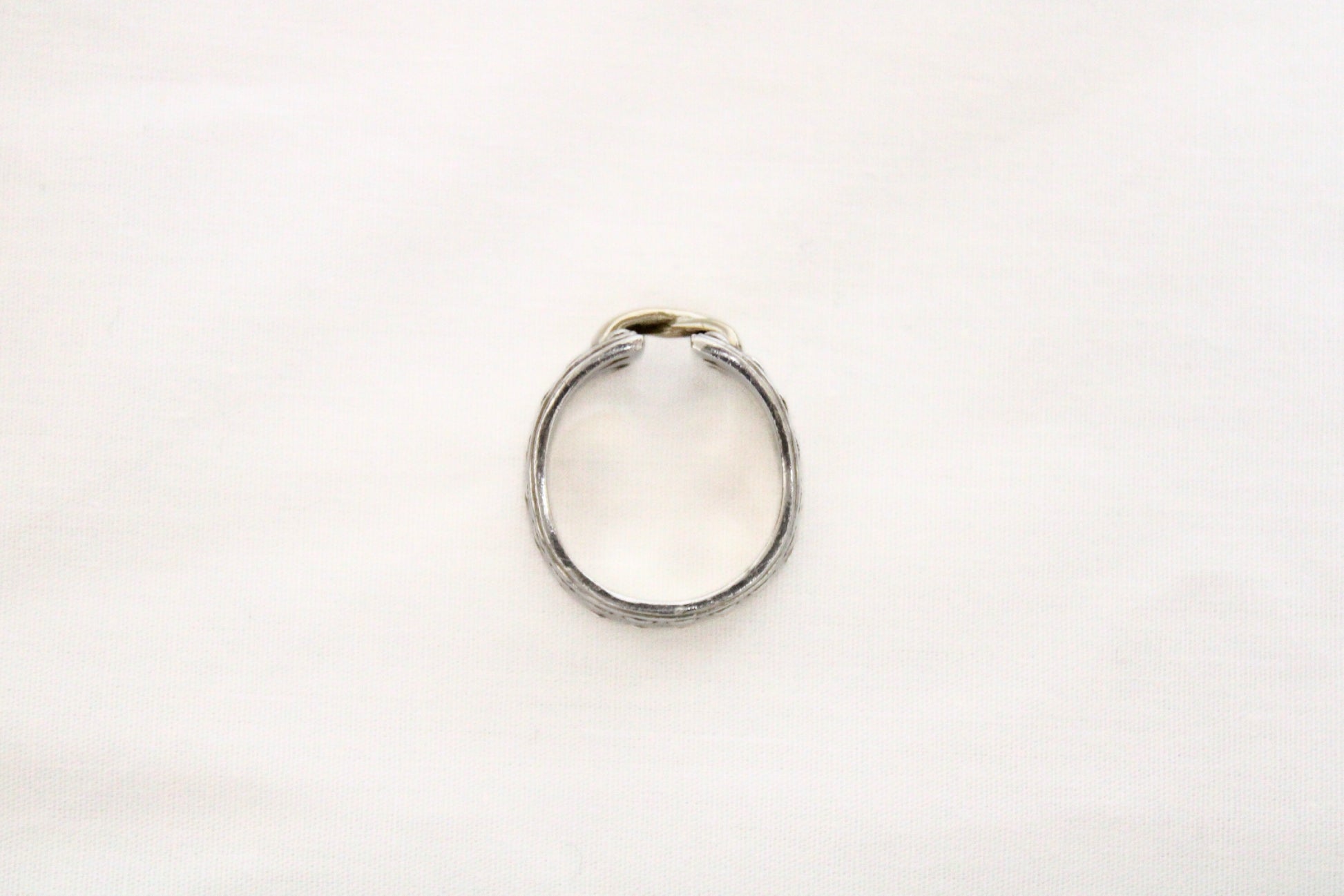 HERMES Mexico Ring, 925 Sterling Silver and 750 Gold, #53