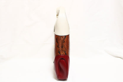 GUCCI Gucci Jackie Python 2WAY Shoulder Bag Brown White Shoulder Bag
