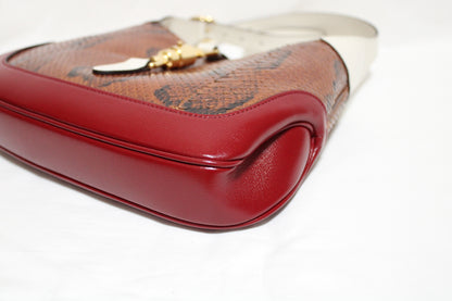 GUCCI Gucci Jackie Python 2WAY Shoulder Bag Brown White Shoulder Bag