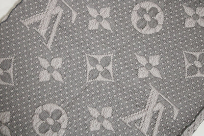 LOUIS VUITTON Vuitton Echarpe Logomania Muffler Wool Silk Grey Muffler