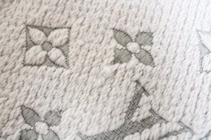 LOUIS VUITTON Vuitton Muffler Echarp Logomania Silk Wool Grey Muffler