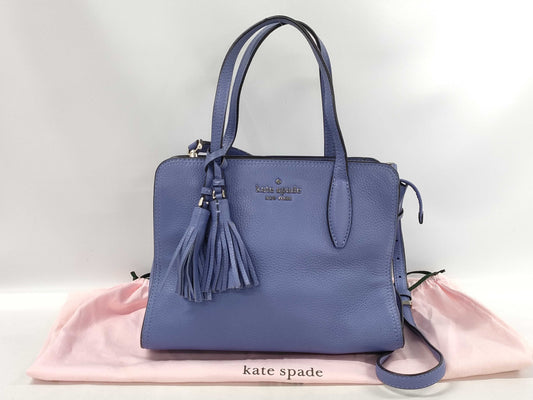 Kate Spade Leather Row Small Top Zip Satchel in Purple with Strap and Dust Bag 