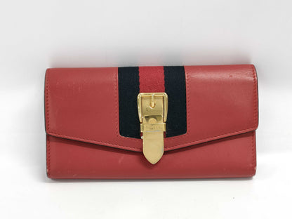 GUCCI 476084 Leather Sylvie Continental Wallet