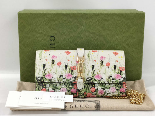 GUCCI 652681 Jackie Chain Shoulder Wallet by Yuko Higuchi, Multicolor, with Box and Dust Bag