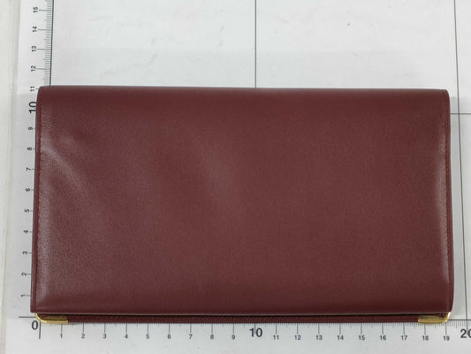 Cartier Must Line Bifold Wallet with Clasp Closure, Bordeaux, with Box