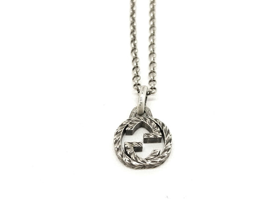 GUCCI Interlocking G Necklace, Silver , Dust Bag and Box Included, 1313AR