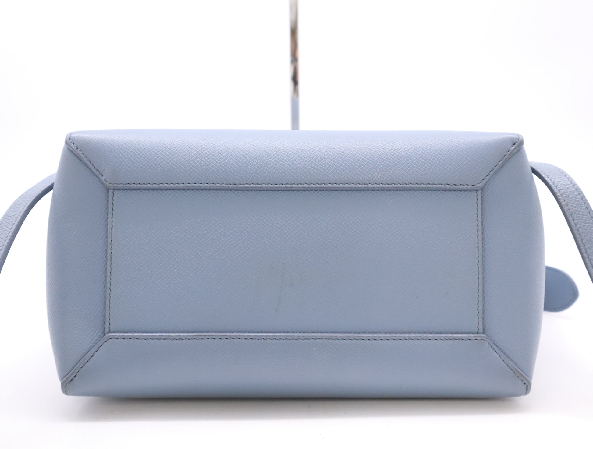 CELINE Leather Belt Bag Nano 2WAY Bag Blue Grey Handbag