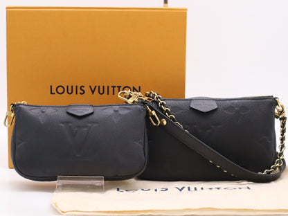 LOUIS VUITTON M80399 Monogram Unplanted Myrti Pochette Accessoir Noir with Shoulder Strap, Chain Strap, Storage Bag, Box with RFID Response Handbag
