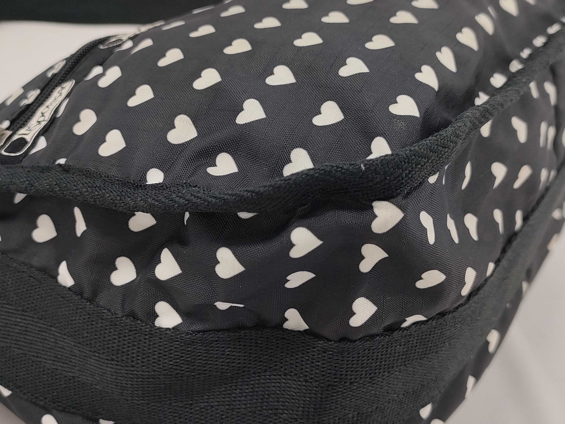 LeSportsac Heart Motif Shoulder Bag, Nylon, Black