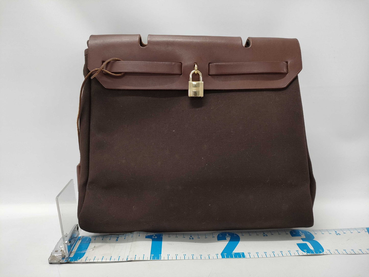 HERMES Airbag PM Bag, □E Stamp, 2001, Toile H Leather, Brown Bag