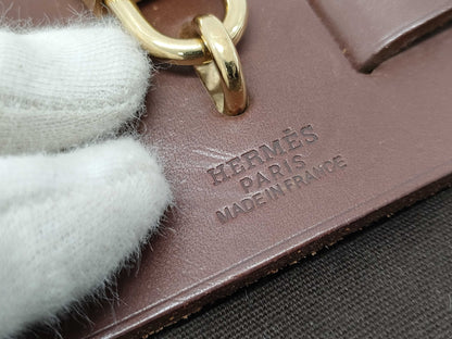 HERMES Airbag PM Bag, □E Stamp, 2001, Toile H Leather, Brown Bag