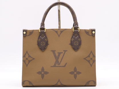 LOUIS VUITTON M46373 On the Go PM Handbag with Pouch, Dust Bag, and Shoulder Strap, RFID Verified, No Serial Tag