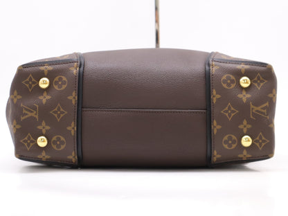 LOUIS VUITTON M41061 Monogram Canvas Tote W PM Chocolate Handbag