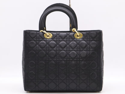 Dior Cannage Lady Dior Large Handbag with Shoulder Strap