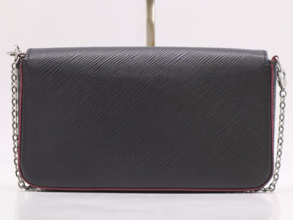 LOUIS VUITTON M64579 Pochette Felice Shoulder Bag in Noir Hot Pink