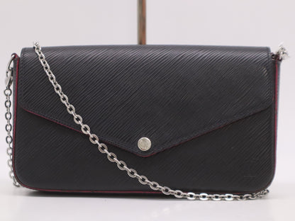 LOUIS VUITTON M64579 Pochette Felice Shoulder Bag in Noir Hot Pink