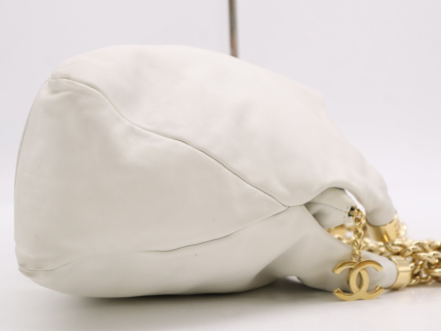 CHANEL Lambskin Deka Coco Mark Bag, White Gold Hardware, Seal, 12138093, Dust Bag and Box Included, Shoulder Bag