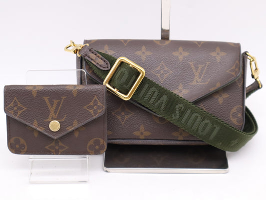 LOUIS VUITTON M80091 Monogram Multi Pochette Felicie Shoulder Bag with Shoulder Strap, RFID Verified