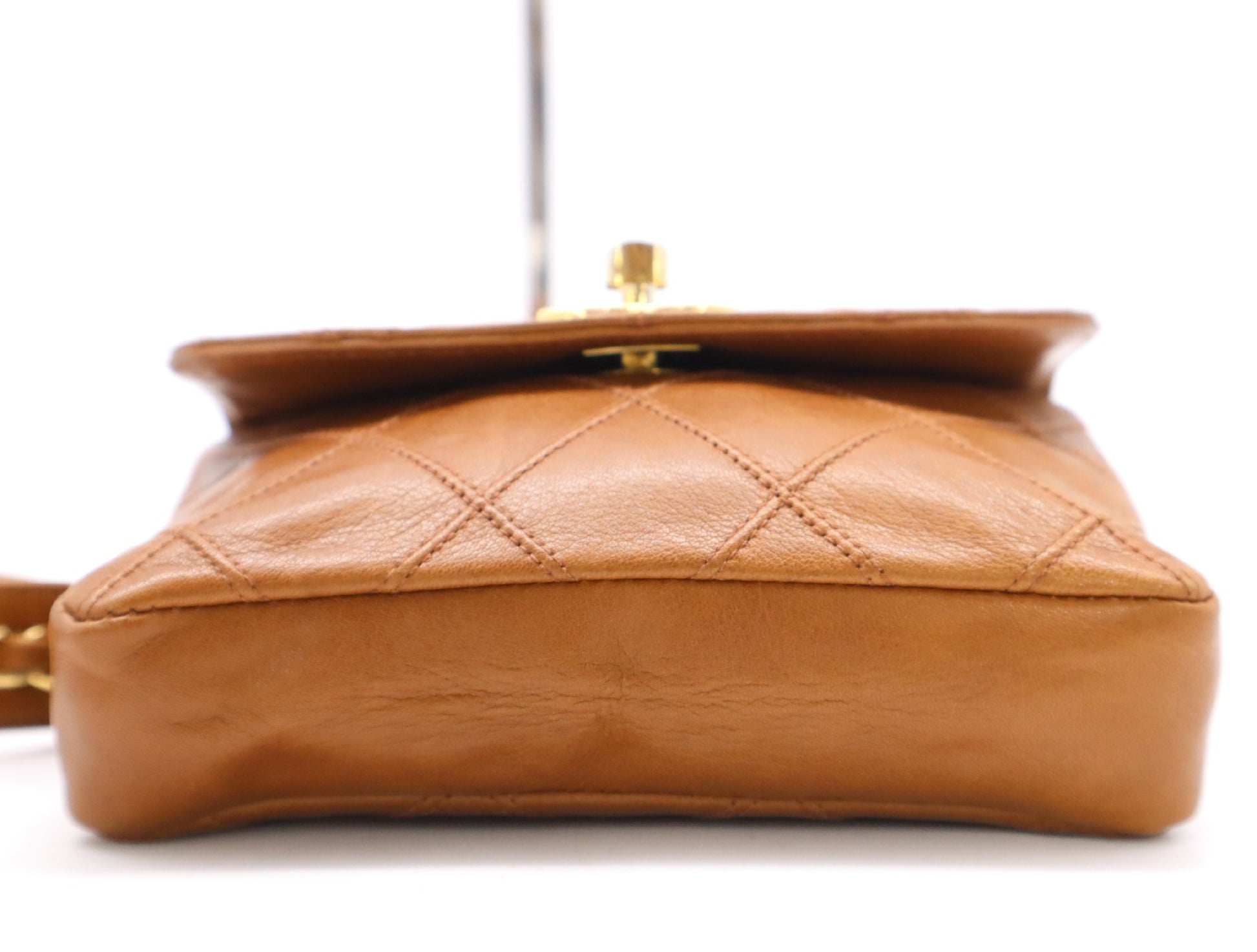 CHANEL Bicolor GD Hardware Waist Pouch Brown