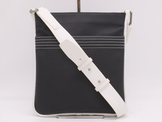 LOEWE PVC x Leather Shoulder Bag Black White Shoulder Bag
