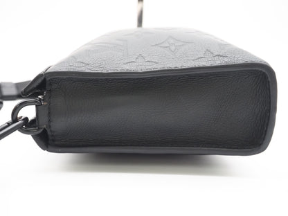 LOUIS VUITTON M81115 Monogram Shadow Gaston Wearable Wallet Noir RFID Enabled Shoulder Bag with Box, Dust Bag, and Shoulder Strap