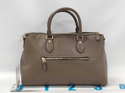 COACH CR156 Leather Georgia Satchel 2-Way Handbag, Brown, with Strap