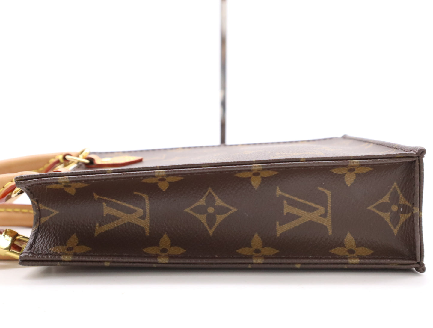 LOUIS VUITTON M81295 Monogram Petite Sac Plat Handbag, RFID Enabled, No Serial Tag, Dust Bag and Shoulder Strap Included