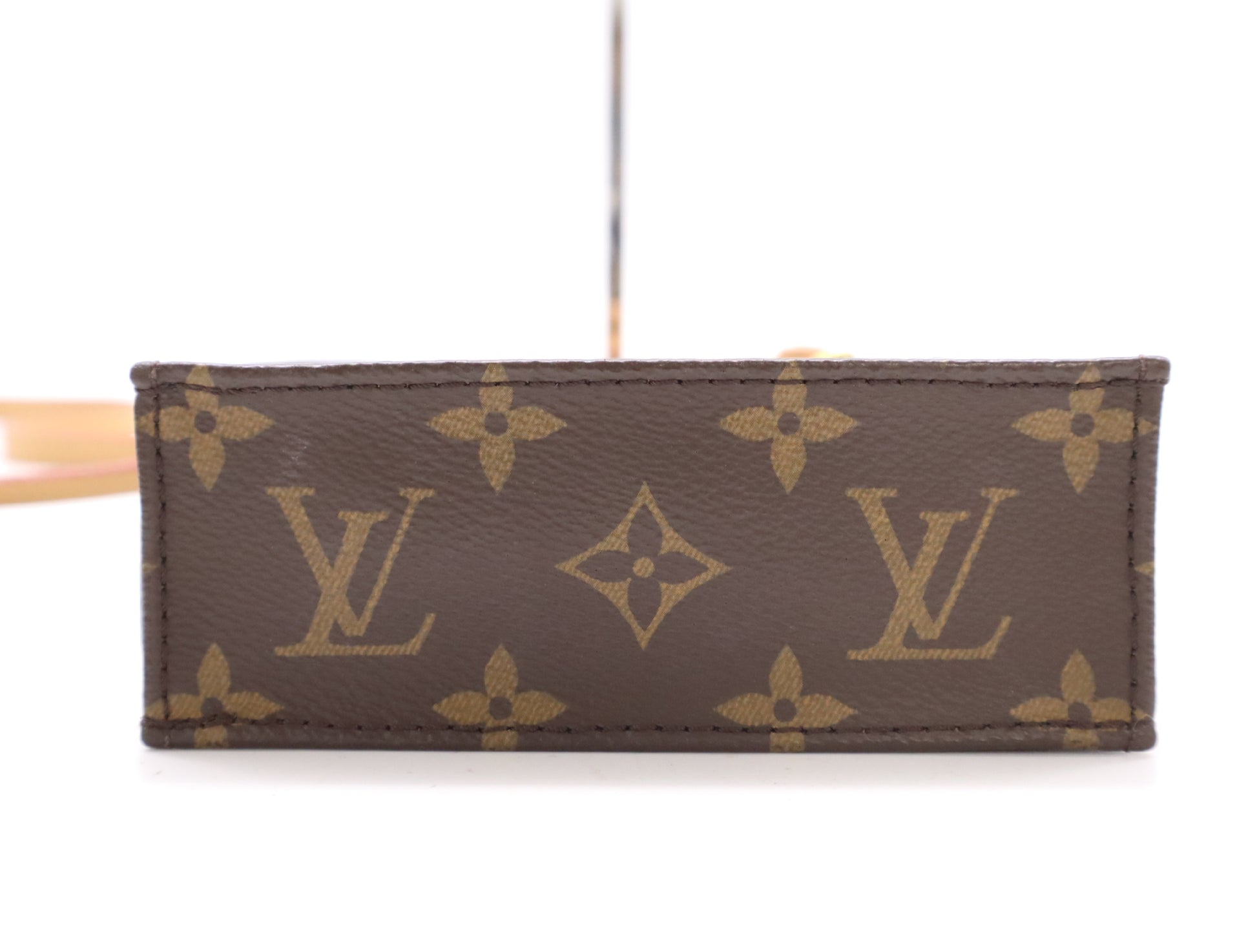 LOUIS VUITTON M81295 Monogram Petite Sac Plat Handbag, RFID Enabled, No Serial Tag, Dust Bag and Shoulder Strap Included