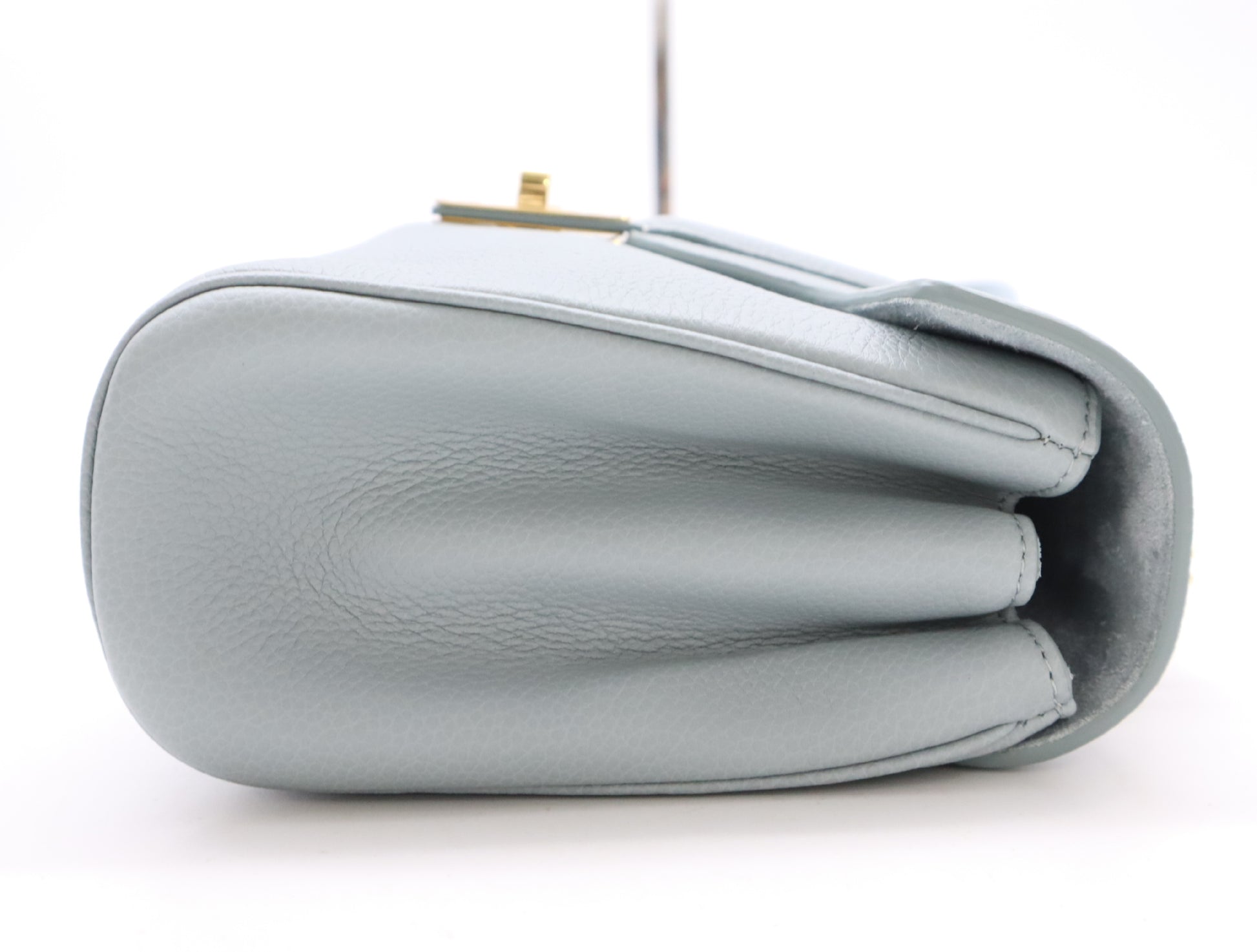 CELINE Seize Leather Shoulder Bag, Light Blue, with Shoulder Strap and Dust Bag