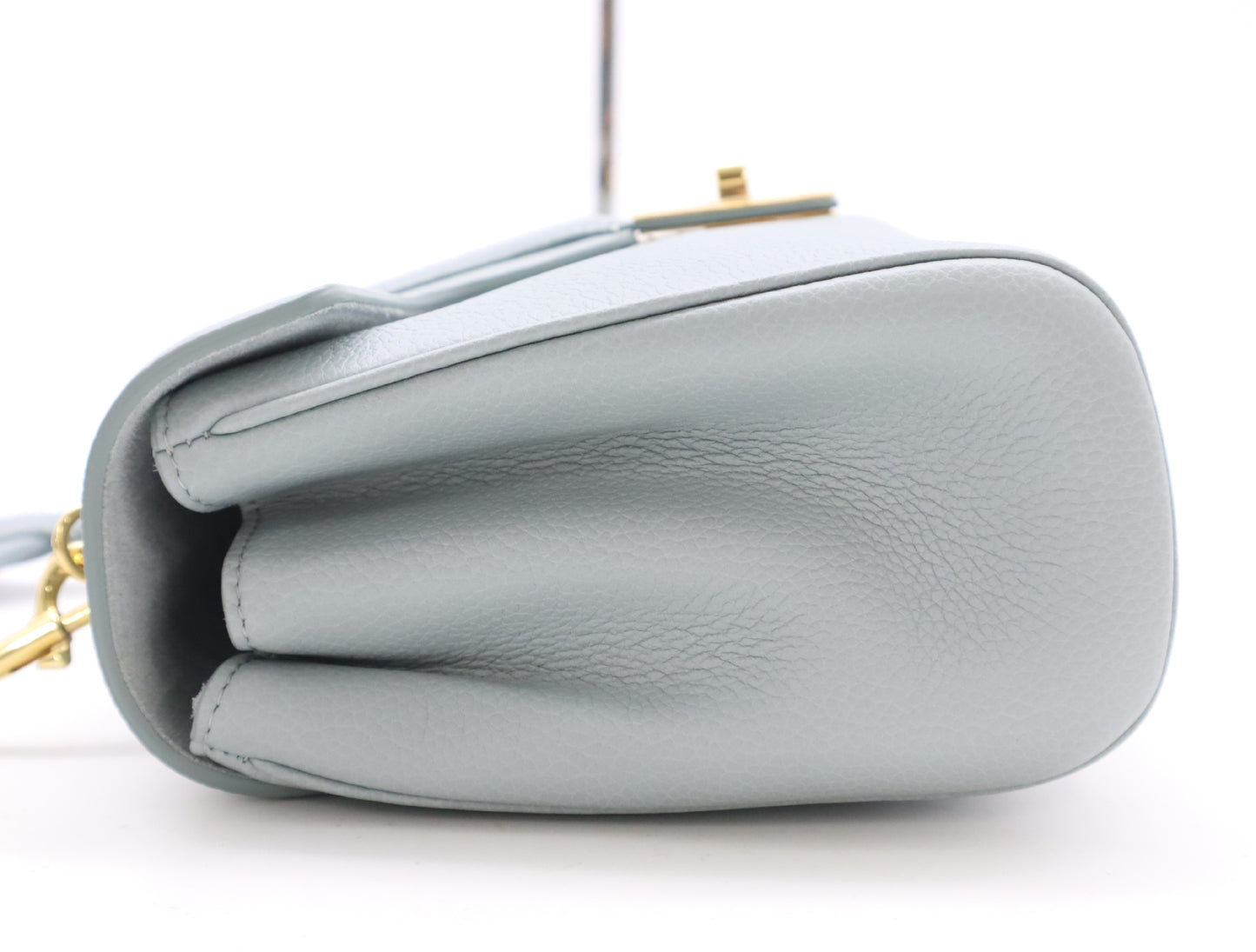 CELINE Seize Leather Shoulder Bag, Light Blue, with Shoulder Strap and Dust Bag