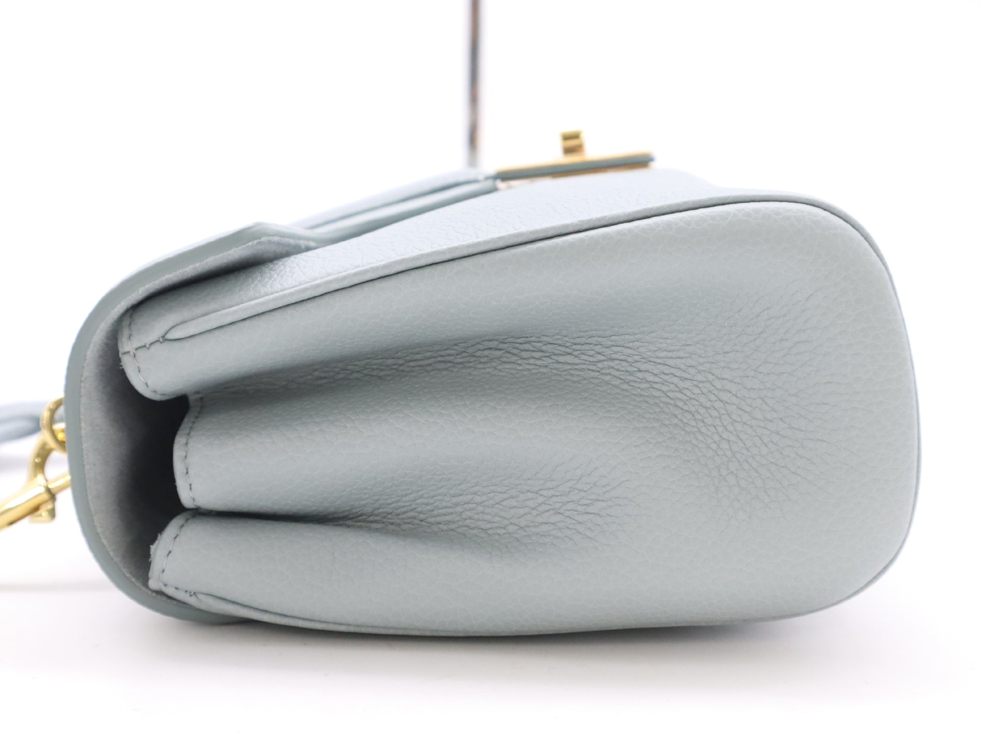 CELINE Seize Leather Shoulder Bag, Light Blue, with Shoulder Strap and Dust Bag