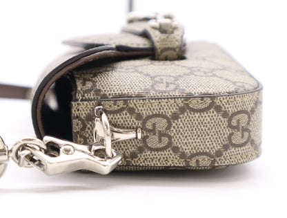GUCCI 764155 GG Supreme Horsebit 1955 Handbag with Dust Bag and Shoulder Strap