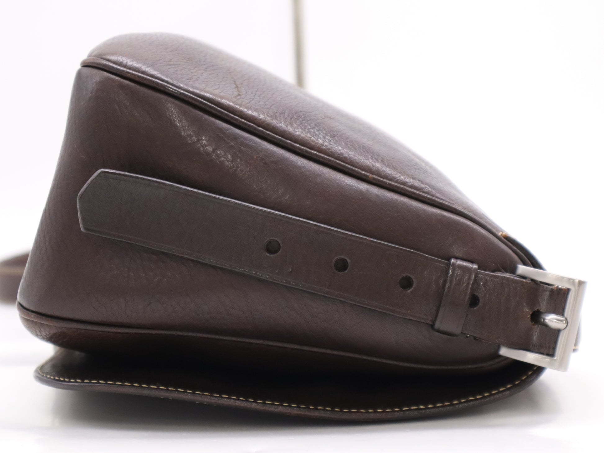 PRADA Leather Shoulder Bag Brown Shoulder Bag