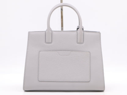 BURBERRY 8072514TB Logo Grainy Leather Frances Gray Handbag with Shoulder Strap, Dust Bag, and Box ITCUT2ABB