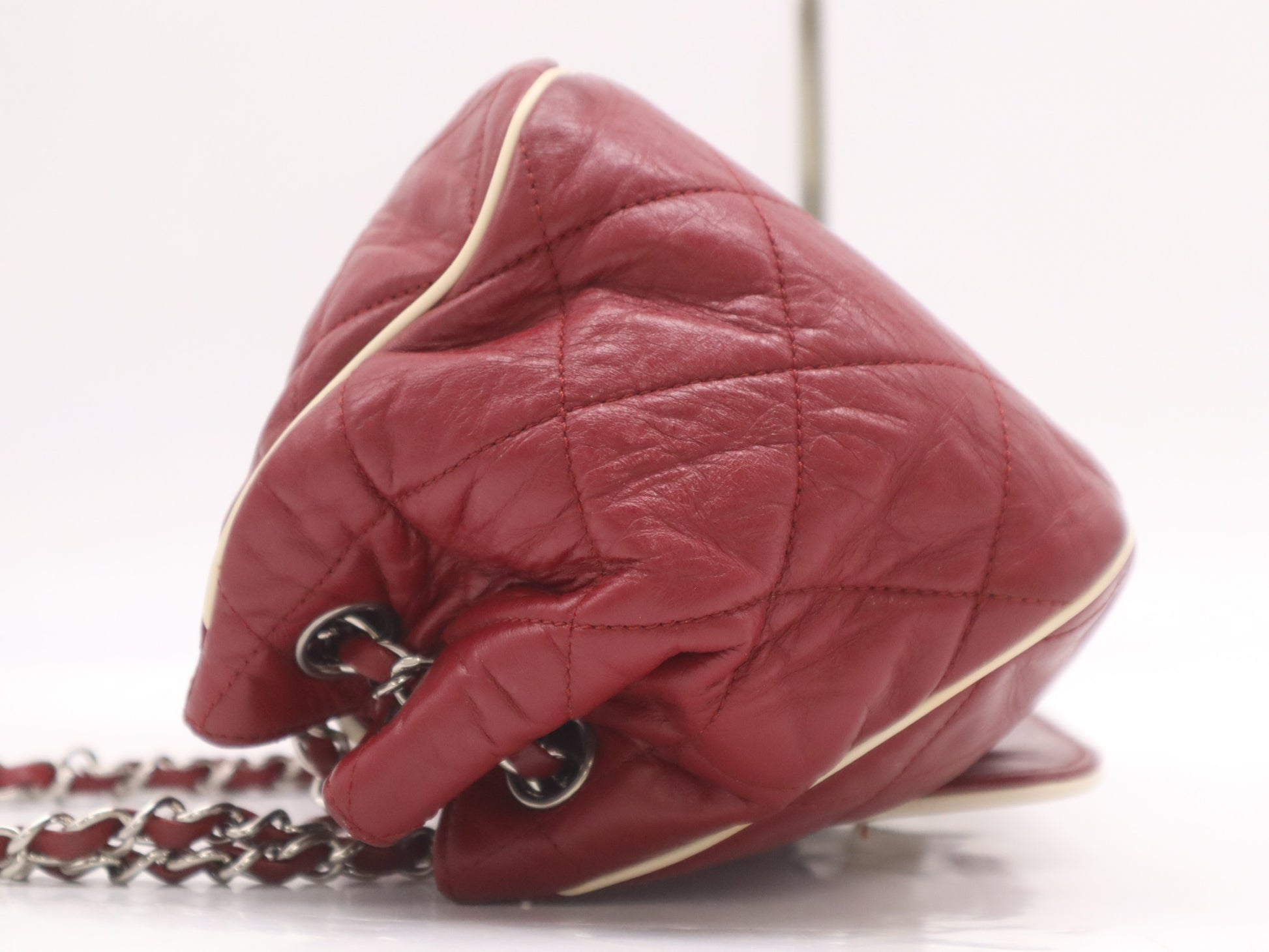 CHANEL Lambskin 2.55 Chain Shoulder Bag with Turnlock and Sterling Silver Hardware, Red, Card Holder, Sticker, Card Included, 12134954