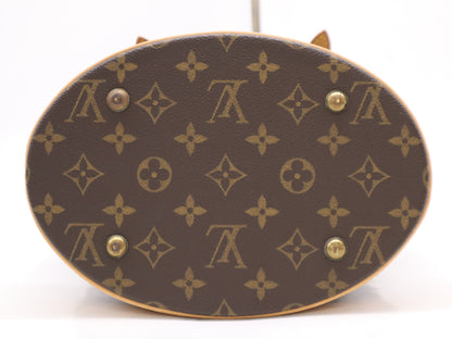 LOUIS VUITTON M42238 Monogram Bucket PM Tote Bag with Pouch