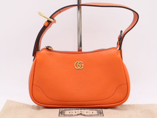 GUCCI 739076 Other Line Bag GG Marmont Aphrodite Handbag in Orange with Dust Bag